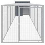 VidaXL Hühnerstall mit Auslauf 110 x 609 x 110 cm, verzinkter Stahl, Anthrazit