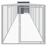 VidaXL Hühnerstall mit Auslauf 110 x 813 x 110 cm, verzinkter Stahl, Anthrazit