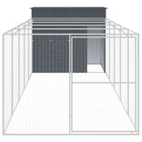 Vidaxl Dog Loft con Run 214x661x181 cm Antracite in acciaio zincato