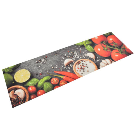 Vidaxx Küchenmatte waschbarer Gemüsedruck 45x150 cm Samt