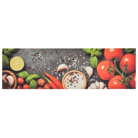 Vidaxx Küchenmatte waschbarer Gemüsedruck 45x150 cm Samt