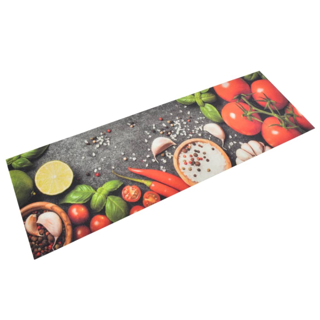 Vidaxx Küchenmatte waschbarer Gemüsedruck 60x180 cm Samt