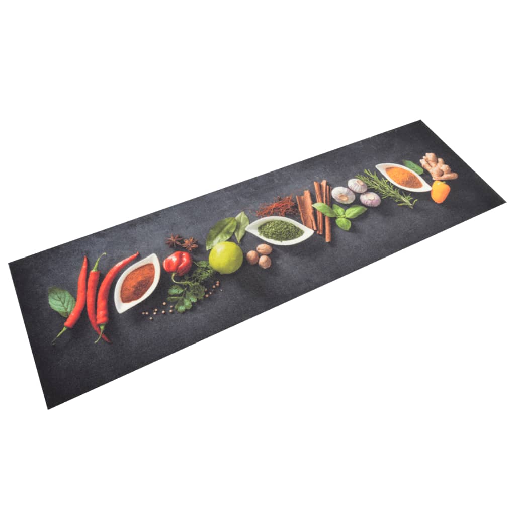 Vidaxl Kitchen Mat Maty zioła zioła 45x150 cm aksamit