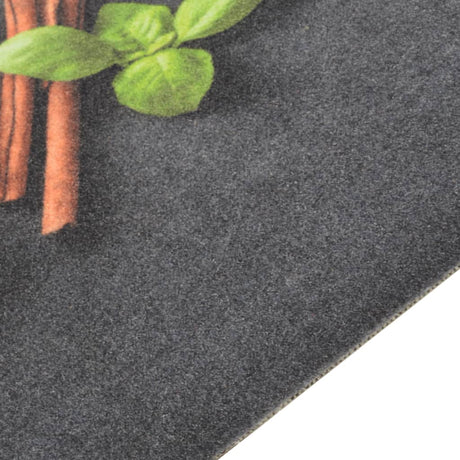 Vidaxx Küchenmatte waschbarer Kräuterdruck 60x180 cm Samt