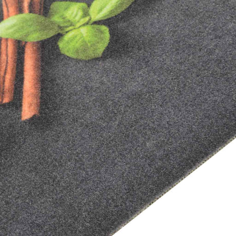 Vidaxx Küchenmatte waschbarer Kräuterdruck 60x300 cm Samt