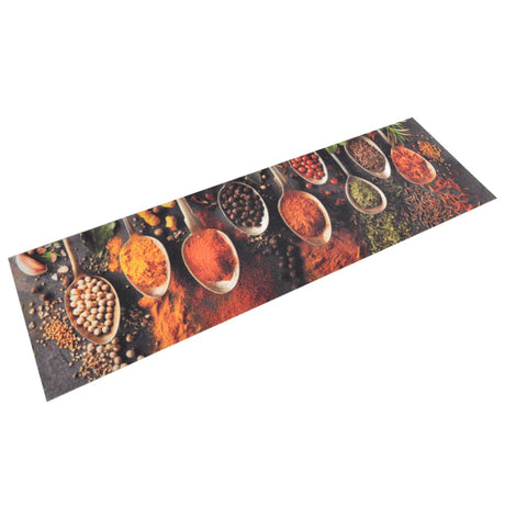 Vidaxx Küchenmatte waschbarer Löffel- und Kräuterdruck 45x150 cm Samt