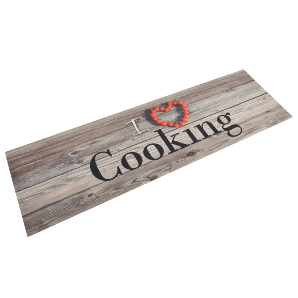 Vidaxl Kitchen Mat Washable Cooking-Print 45x150 cm Velvet Gray