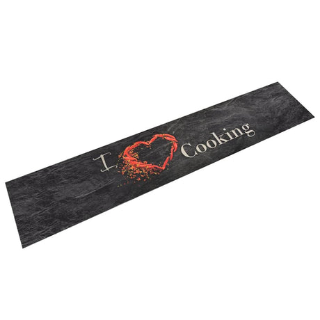Vidaxx Küchenmatte waschbarer Kochdruck 60x300 cm samtschwarz