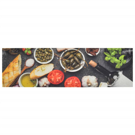 Vidaxx Küchenmatte waschbarer Wein- und Abendessendruck 45x150 cm Samt