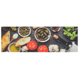 Vidaxl Kitchen Mat Washable Wines Dinner Print 60x180 cm Velvet