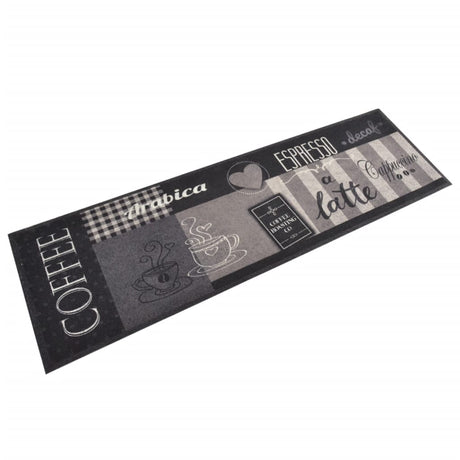 Vidaxx Küchenmatte waschbar Kaffeedruck 45x150 cm samtschwarz