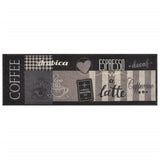 Vidaxx Küchenmatte waschbar Kaffeedruck 60x180 cm samtschwarz