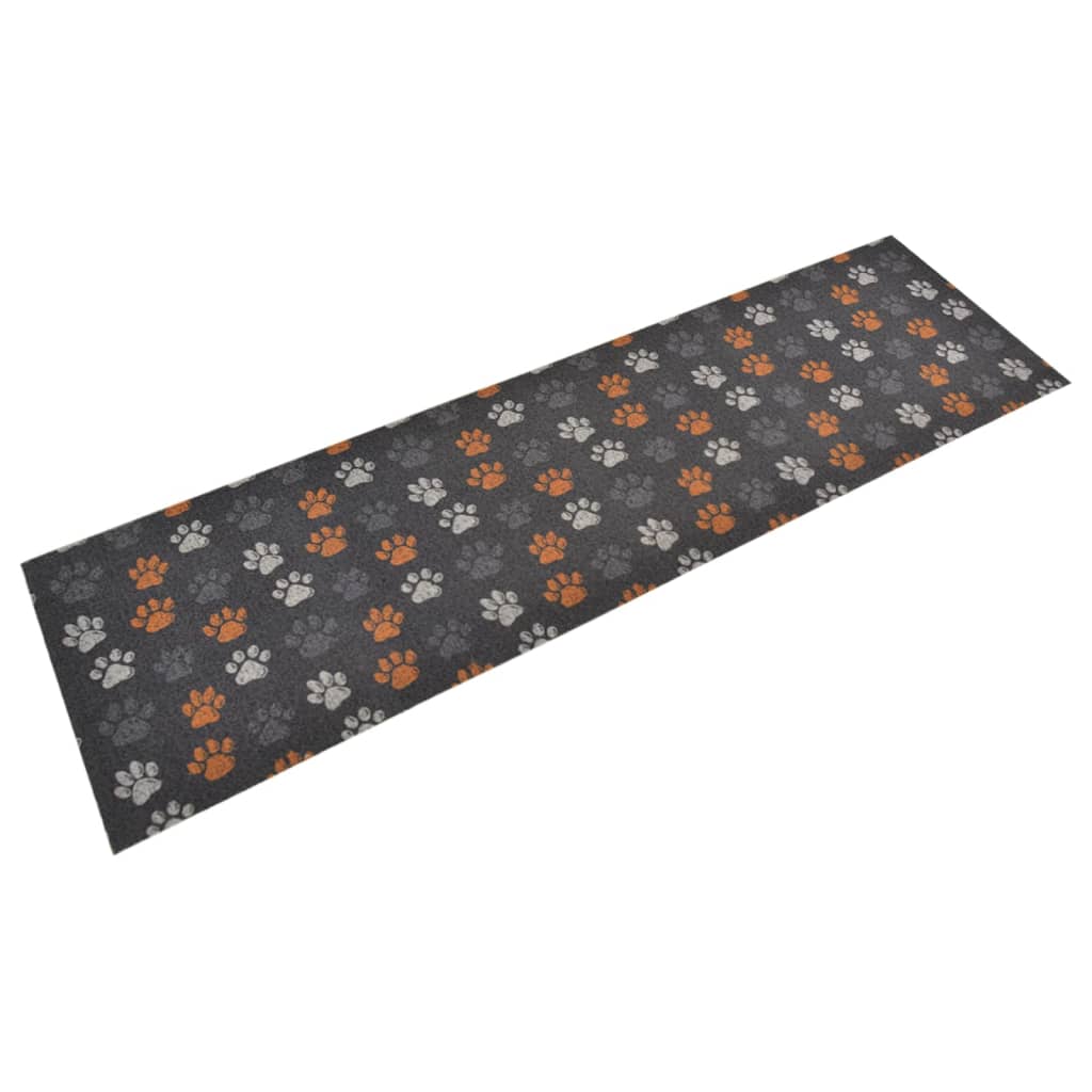 Vidaxx Küchenmatte waschbar Pfotenabdruck 45x150 cm Samt
