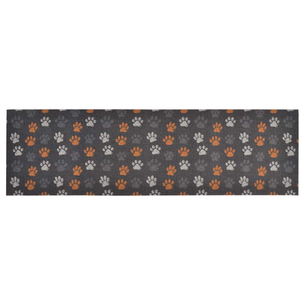 Vidaxx Küchenmatte waschbar Pfotenabdruck 60x180 cm Samt