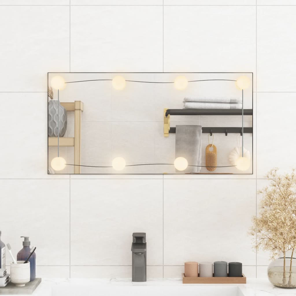 Vidaxl Wall Mirror s LED obdélníkovým sklem 30x60 cm