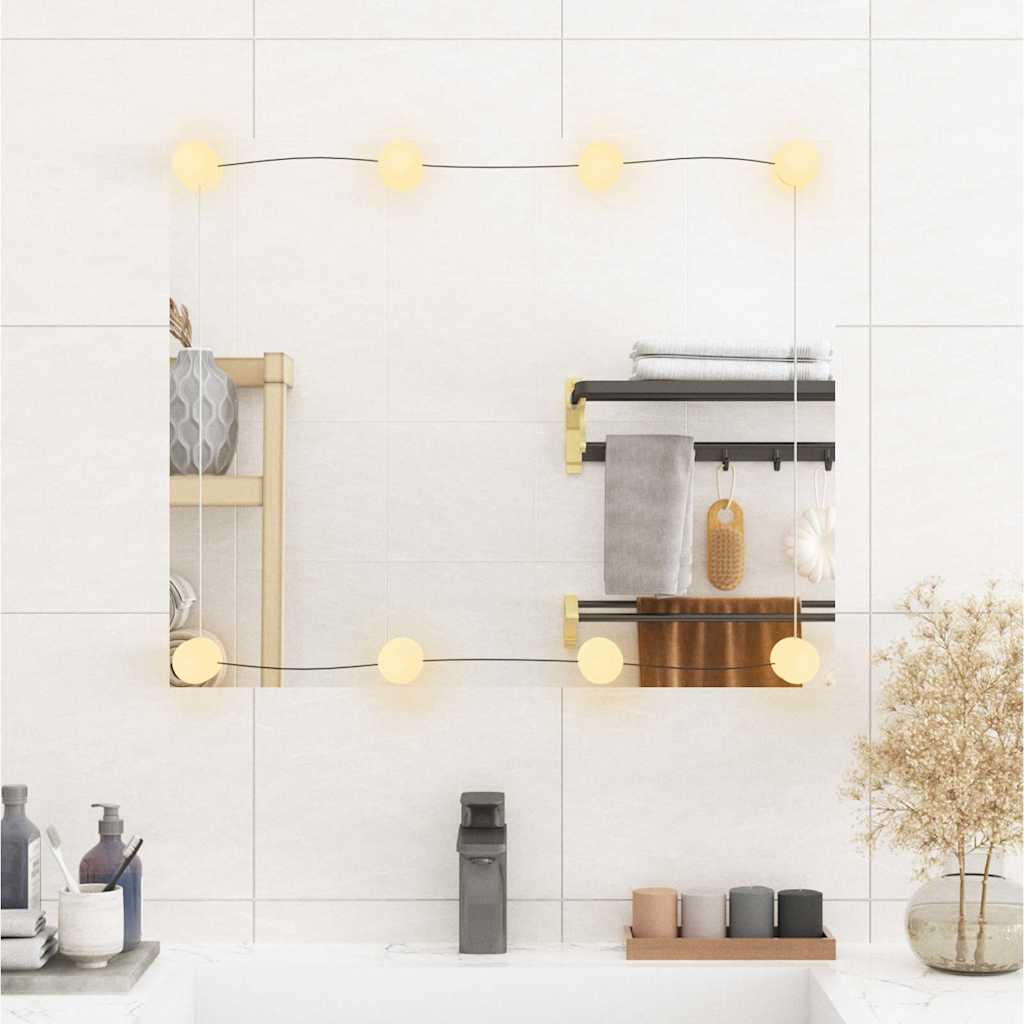 VidaXL Wandspiegel mit LEDs rechteckig 50x60 cm Glas