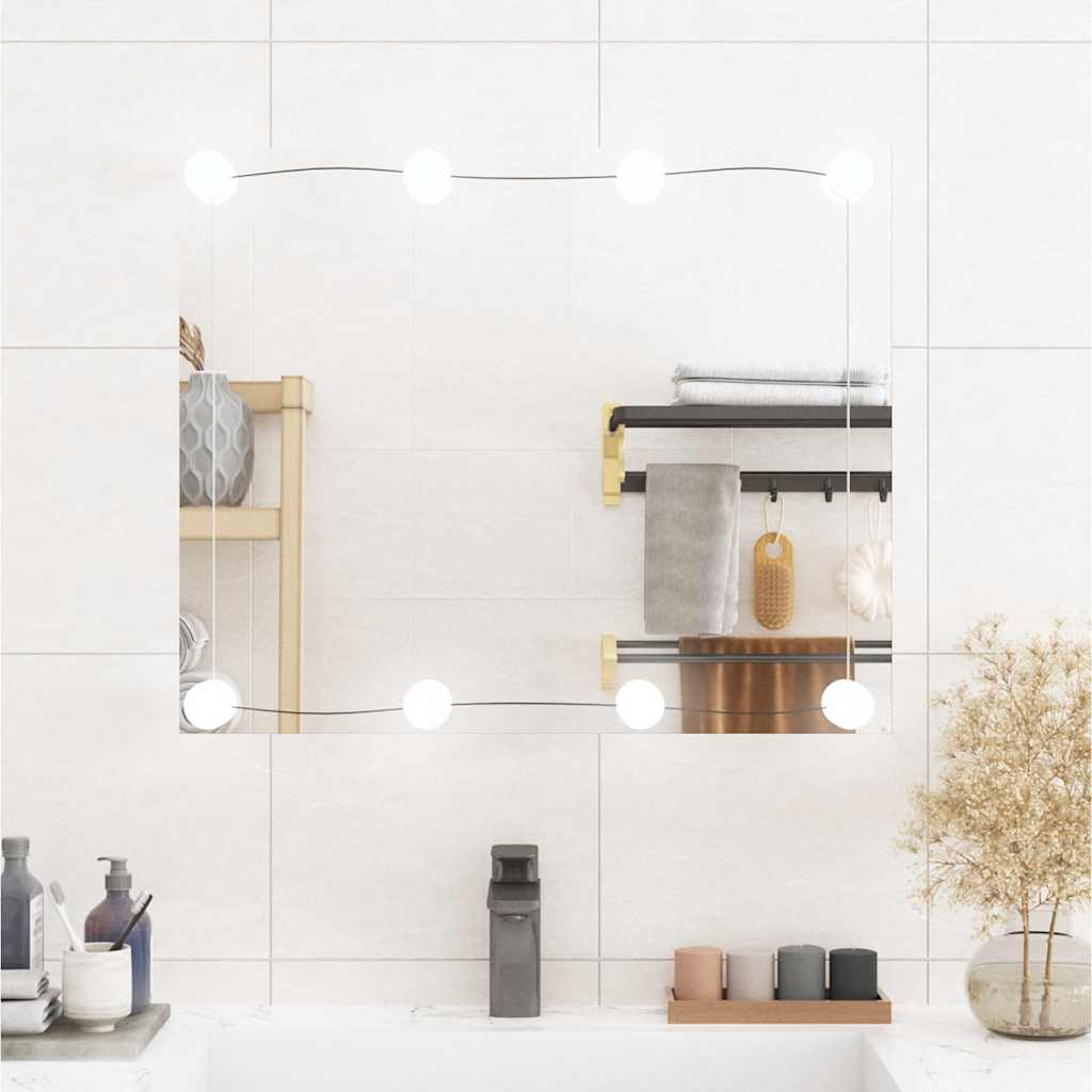 VidaXL Wandspiegel mit LEDs rechteckig 50x60 cm Glas