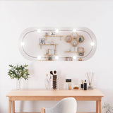 VidaXL Wandspiegel mit LEDs oval 40x90 cm Glas