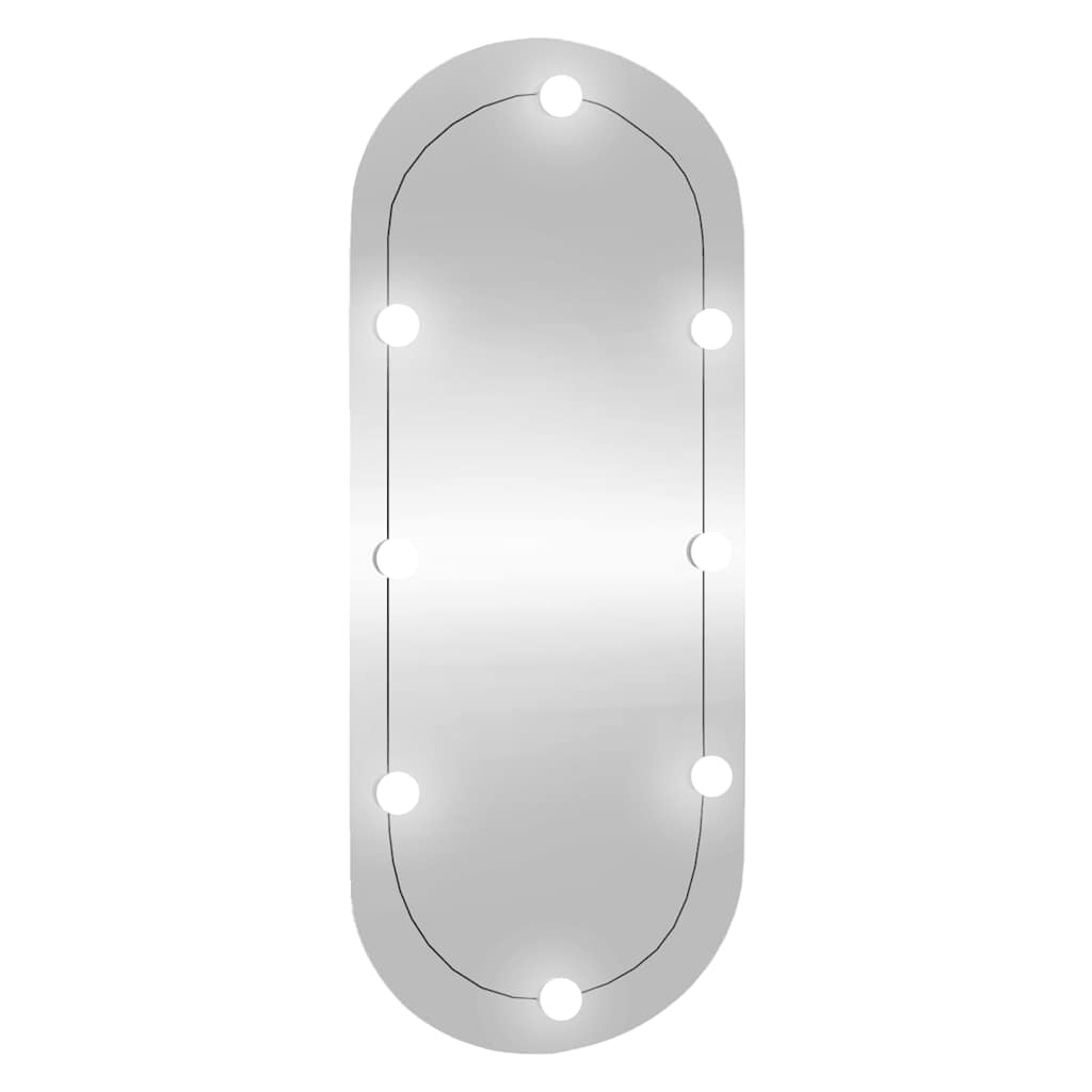 VidaXL Wandspiegel mit LEDs oval 45x100 cm Glas