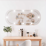 VidaXL Wandspiegel mit LEDs oval 45x100 cm Glas