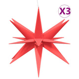VidaXL Weihnachtsbeleuchtung mit LEDs 3 Stück faltbar 100 cm rot