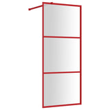 Vidaxx begehbare Duschabtrennung transparent 80x195 cm ESG-Glas rot
