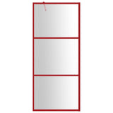 Vidaxx begehbare Duschabtrennung transparent 80x195 cm ESG-Glas rot