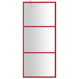 Vidaxl Walk-In duschvägg Transparent 80x195 cm ESG Glass Red