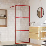 Vidaxx begehbare Duschabtrennung transparent 80x195 cm ESG-Glas rot