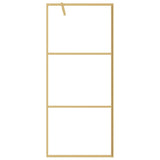 Vidaxx begehbare Duschwand transparent 80x195 cm ESG-Glas goldfarben