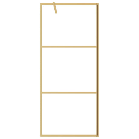 Vidaxx begehbare Duschwand transparent 80x195 cm ESG-Glas goldfarben