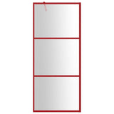 Vidaxl Walk-In duschvägg Transparent 90x195 cm ESG Glass Red