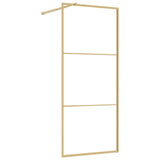 Vidaxx begehbare Duschwand transparent 90x195 cm ESG-Glas goldfarben