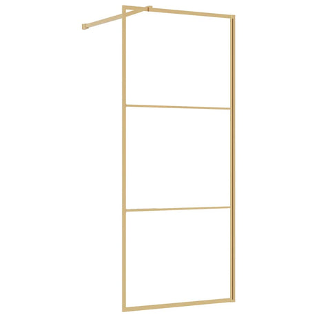 Vidaxx begehbare Duschwand transparent 90x195 cm ESG-Glas goldfarben