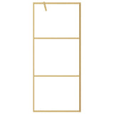 Vidaxx begehbare Duschwand transparent 90x195 cm ESG-Glas goldfarben