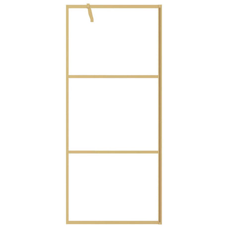 Vidaxx begehbare Duschwand transparent 90x195 cm ESG-Glas goldfarben