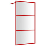Vidaxx begehbare Duschabtrennung transparent 100x195 cm ESG-Glas rot