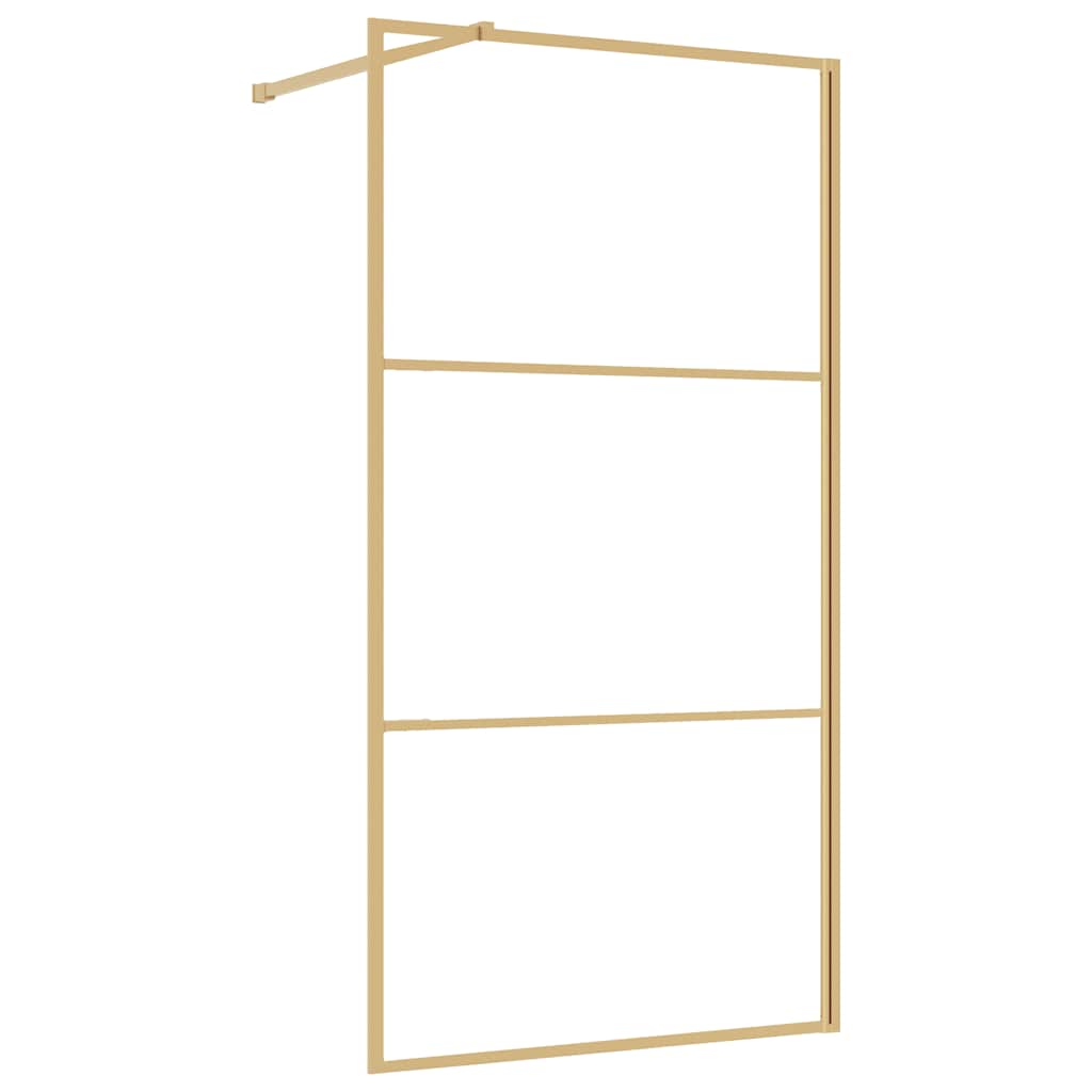 Vidaxx begehbare Duschwand transparent 100x195 cm ESG-Glas goldfarben