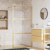 Vidaxl Walk-In Show-In Wall trasparente 100x195 cm ESG-Glas Oro colorato