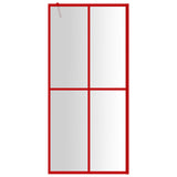 Vidaxl Walk-In duschvägg Transparent 80x195 cm ESG Glass Red