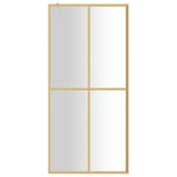 Vidaxx begehbare Duschwand transparent 80x195 cm ESG-Glas goldfarben