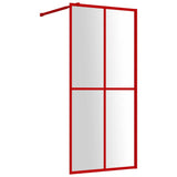 Vidaxx begehbare Duschabtrennung transparent 90x195 cm ESG-Glas rot