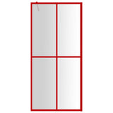Vidaxx begehbare Duschabtrennung transparent 90x195 cm ESG-Glas rot