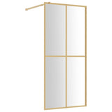 Vidaxx begehbare Duschwand transparent 90x195 cm ESG-Glas goldfarben
