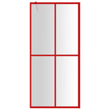 Vidaxl Walk-In Muron de douche transparente 100x195 cm ESG Verre rouge