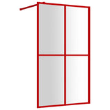 Vidaxl walk-in walk-in muro trasparente 118x195 cm di vetro ESG rosso