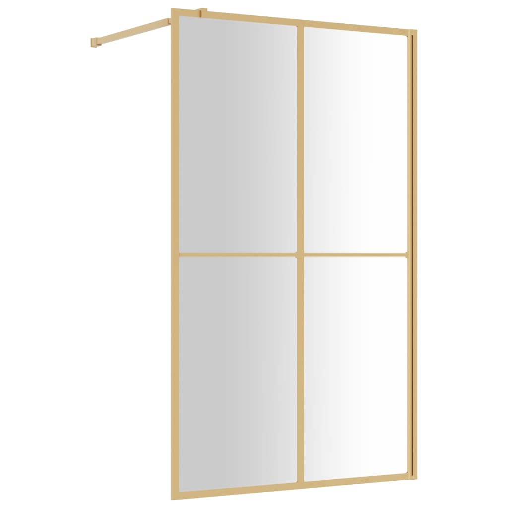 Vidaxl Walk-In Muron de douche transparente 118x195 cm ESG-Glas Gold Colored