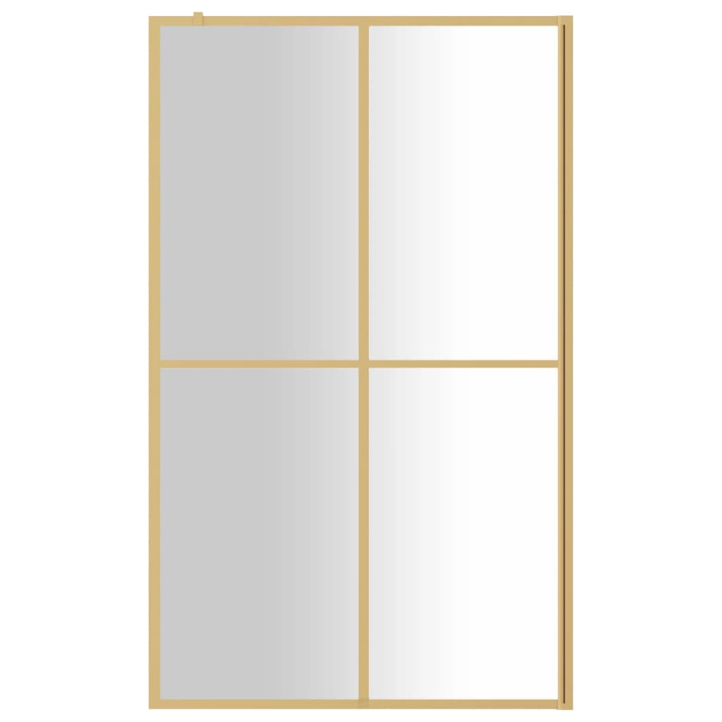 Vidaxl Walk-In Muron de douche transparente 118x195 cm ESG-Glas Gold Colored