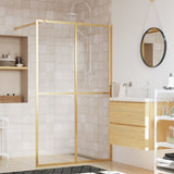 Vidaxl Walk-In Muron de douche transparente 118x195 cm ESG-Glas Gold Colored