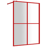 Vidaxl Walk-In Muron de douche transparente 140x195 cm ESG Verre rouge